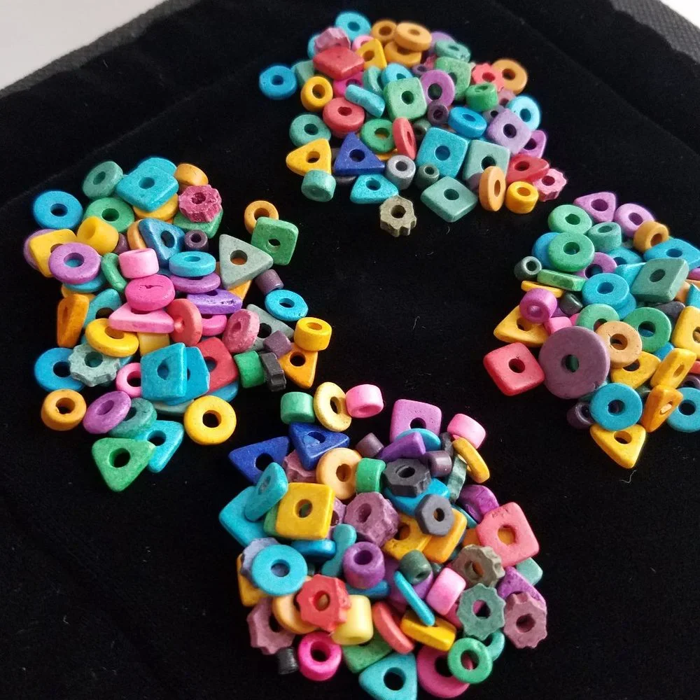 240 Greek Ceramic BEADS Mixed Colors & Shapes NEW bundle set lot over 45g